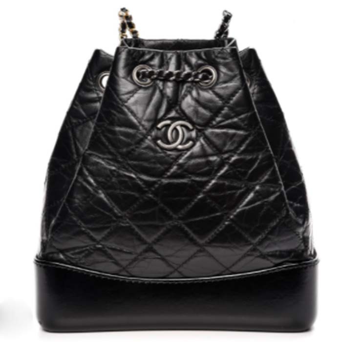 Chanel Gabrielle Backpack in Aged Calfskin Quilted Leather-Black