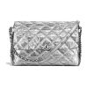 Chanel Ultimate Stitch Retro Chain Flap Bag in Metallic Crumpled Calfskin-Silver