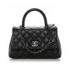 Chanel Coco Caviar Lizard Quilted Mini Flap Bag with Top-Handle-Black