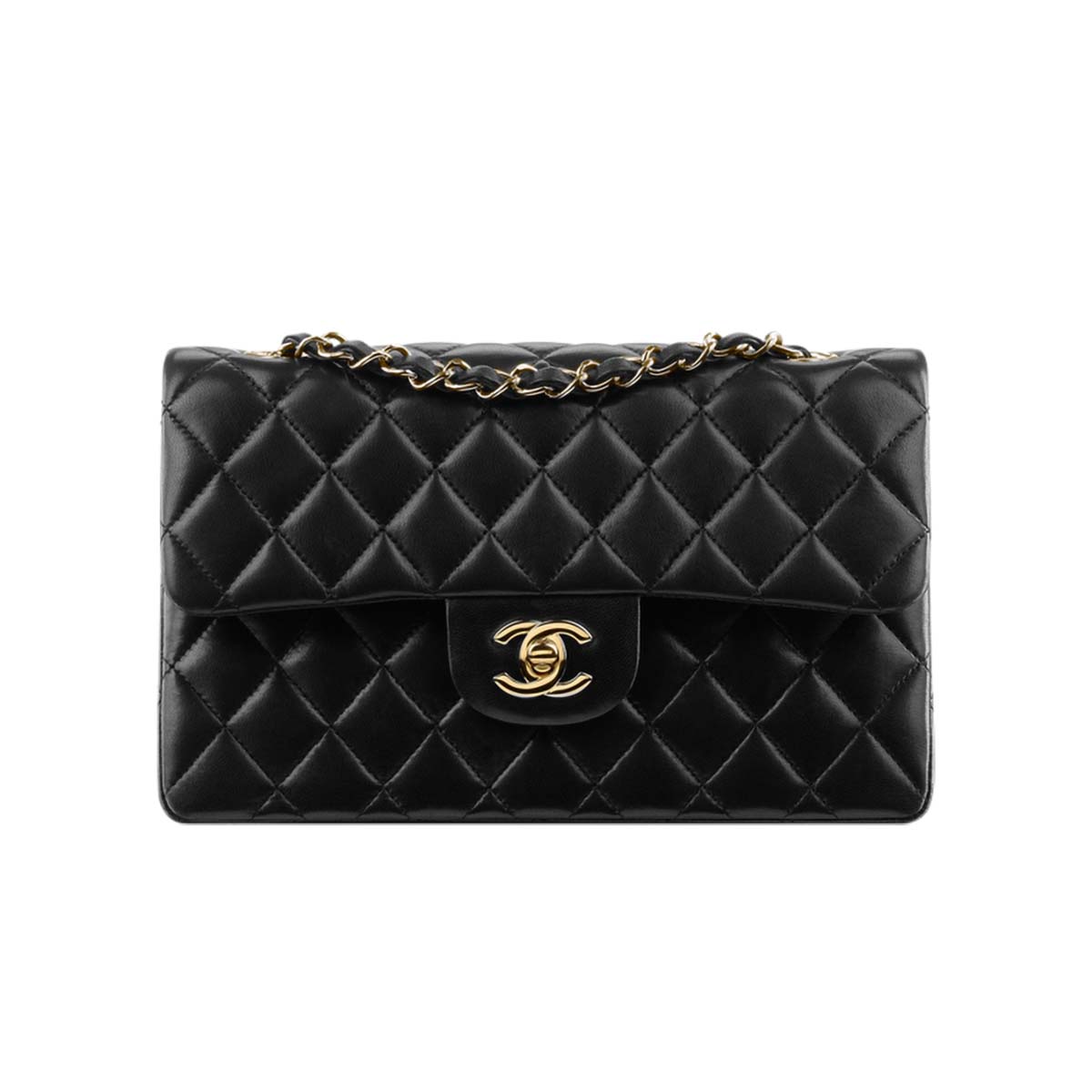 Chanel Small Classic Iconic Handbag in Lambskin with Gold-tone Metal ...