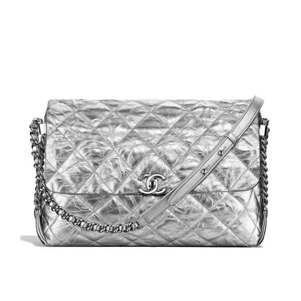 Chanel Ultimate Stitch Retro Chain Flap Bag in Metallic Crumpled Calfskin