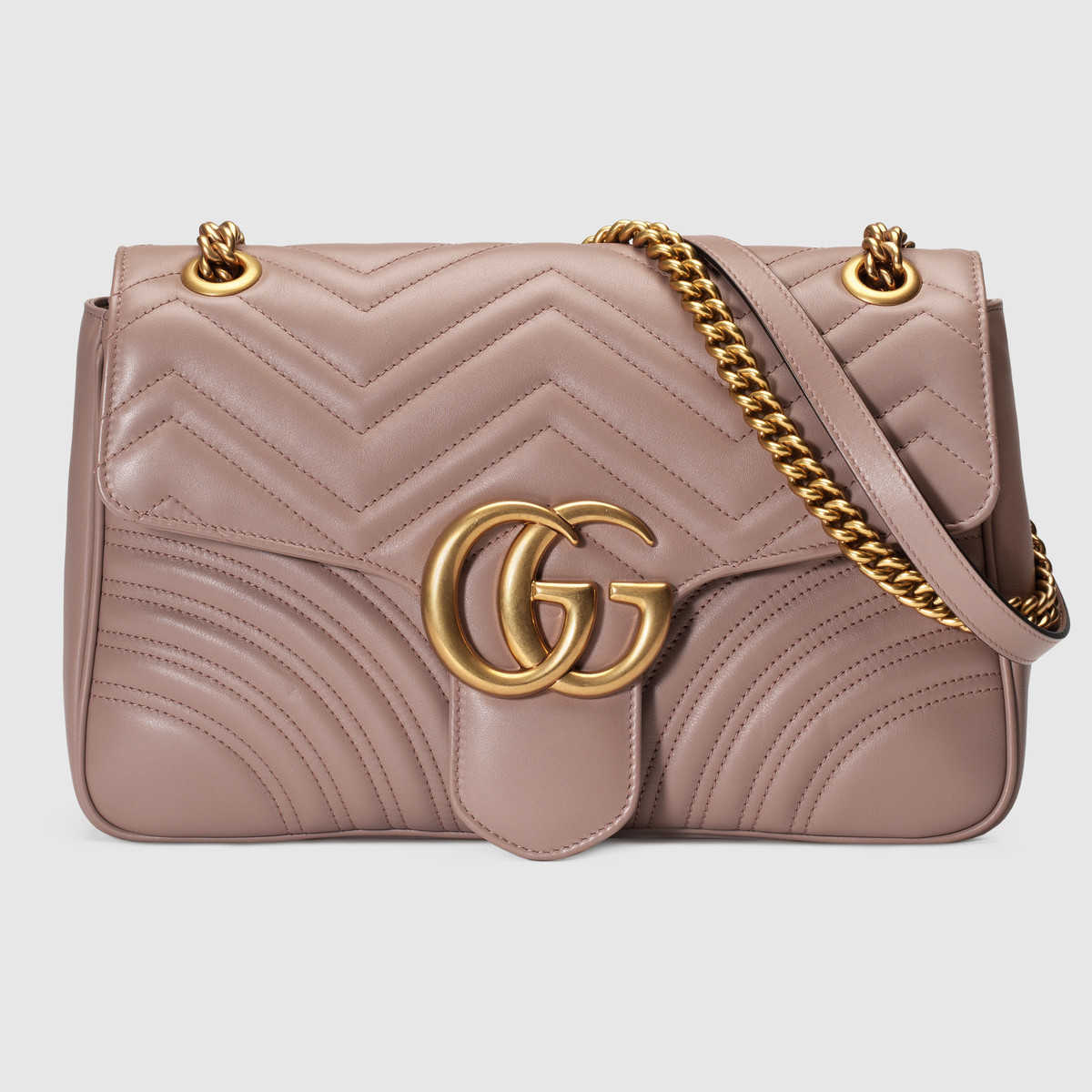 Gucci GG Marmont Small Chain Shoulder Bag in Matelassé Chevron Leather