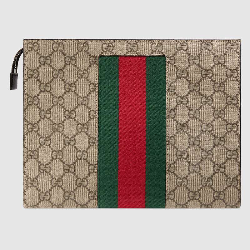 flugt Mountaineer Tanzania Gucci GG Men GG Supreme GG Supreme Web Pouch - LULUX