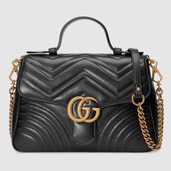 Gucci GG Marmont Small Top Handle Bag in Matelassé Chevron Leather - LULUX