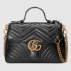 Gucci GG Marmont Small Top Handle Bag in Matelassé Chevron Leather