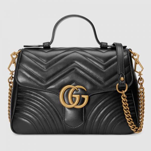 Gucci GG Marmont Small Top Handle Bag in Matelassé Chevron Leather