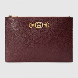 Gucci GG Unisex Gucci Zumi Grainy Leather Pouch