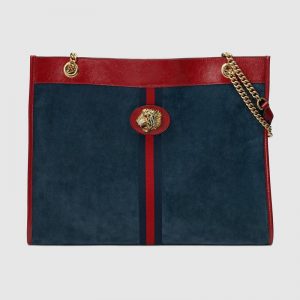 Gucci GG Women Rajah Large Tote in Suede