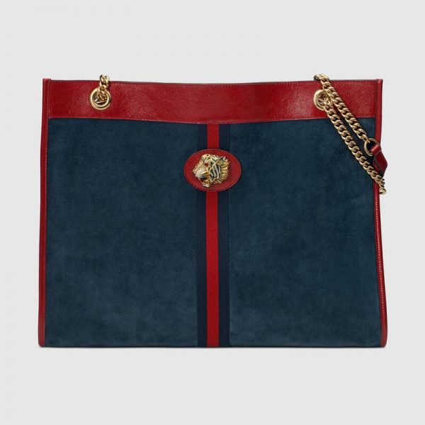 Gucci GG Women Rajah Large Tote in Suede