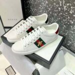 Gucci Men Ace Embroidered Sneaker Bee in White - immagine 3
