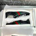 Gucci Men Ace Gucci Signature Sneaker with Web-Black - immagine 6