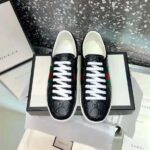 Gucci Men Ace Gucci Signature Sneaker with Web-Black - immagine 4