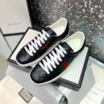 Gucci Men Ace Gucci Signature Sneaker with Web-Black - immagine 5