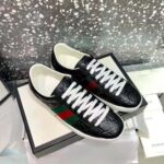 Gucci Men Ace Gucci Signature Sneaker with Web-Black - immagine 2