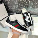 Gucci Men Ace Gucci Signature Sneaker with Web-Black - immagine 8