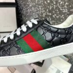 Gucci Men Ace Gucci Signature Sneaker with Web-Black - immagine 9