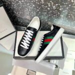 Gucci Men Ace Gucci Signature Sneaker with Web-Black - immagine 3
