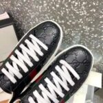 Gucci Men Ace Gucci Signature Sneaker with Web-Black - immagine 10