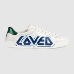 Baskets Ace Gucci pour homme avec imprimé Loved - Blanc
