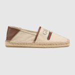 Gucci Herren Gucci Logo Canvas Espadrille-Beige