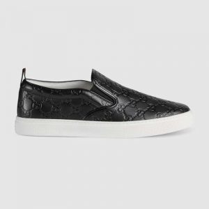 Gucci Men Gucci Signature Slip-On Sneaker-Black