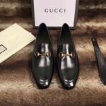 Gucci Men Horsebit Leather Loafer Shoes Black - Image 3