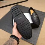 Gucci Men Leather Driver with Horsebit-Black – Image 7