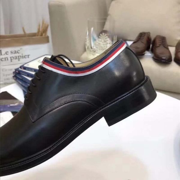 Gucci Men Leather Lace-up Shoes Black - LULUX