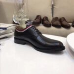 Gucci Men Leather Lace-up Shoes Black - Image 2