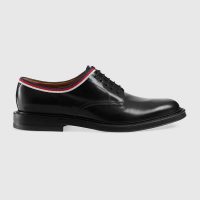 Gucci Men Leather Lace-up Shoes Black