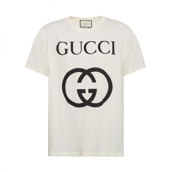 Gucci Men Washed T-shirt with Gucci Logo-White - LULUX