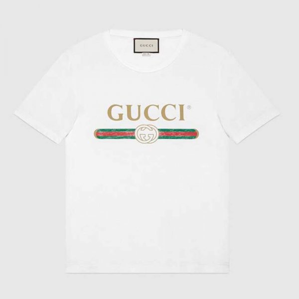 Gucci Men Oversize T-Shirt with Gucci Logo and Rabbit-Beige - LULUX