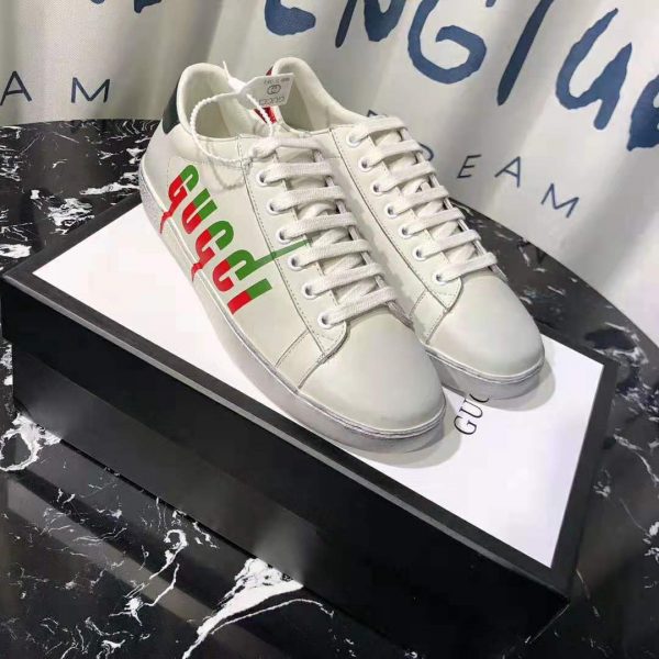 Gucci Men's Ace Sneaker with Gucci Blade-Green - LULUX