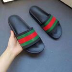 Gucci Men Web Slide Sandal-Black - Image 2