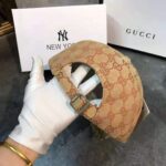 Gucci Unisex Baseball Hat with NY Yankees Patch-Brown - Image 6