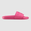 Gucci Unisex Gucci Logo Rubber Slide Sandal-Rose