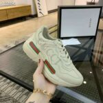 Gucci Unisex Rhyton Gucci Logo Leather Sneaker-Beige - Bild 9