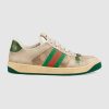 Gucci Unisex Screener Leather Sneaker 3cm Height-Green