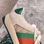 Gucci Unisex Screener Leather Sneaker 3cm Height-Green - immagine 6