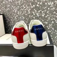 Gucci Women Ace Embroidered Sneaker with Crystal Kingsnake-White