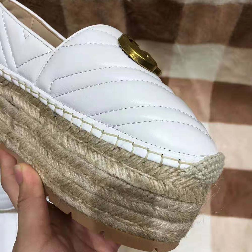 gucci leather espadrille with double g