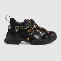 Gucci Women Flashtrek Sneaker with Removable Crystals 5.6cm Height-Black