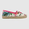 Gucci Women Flora Print Canvas Espadrille-Pink