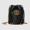 Gucci Women GG Marmont Mini Bucket Bag-Black