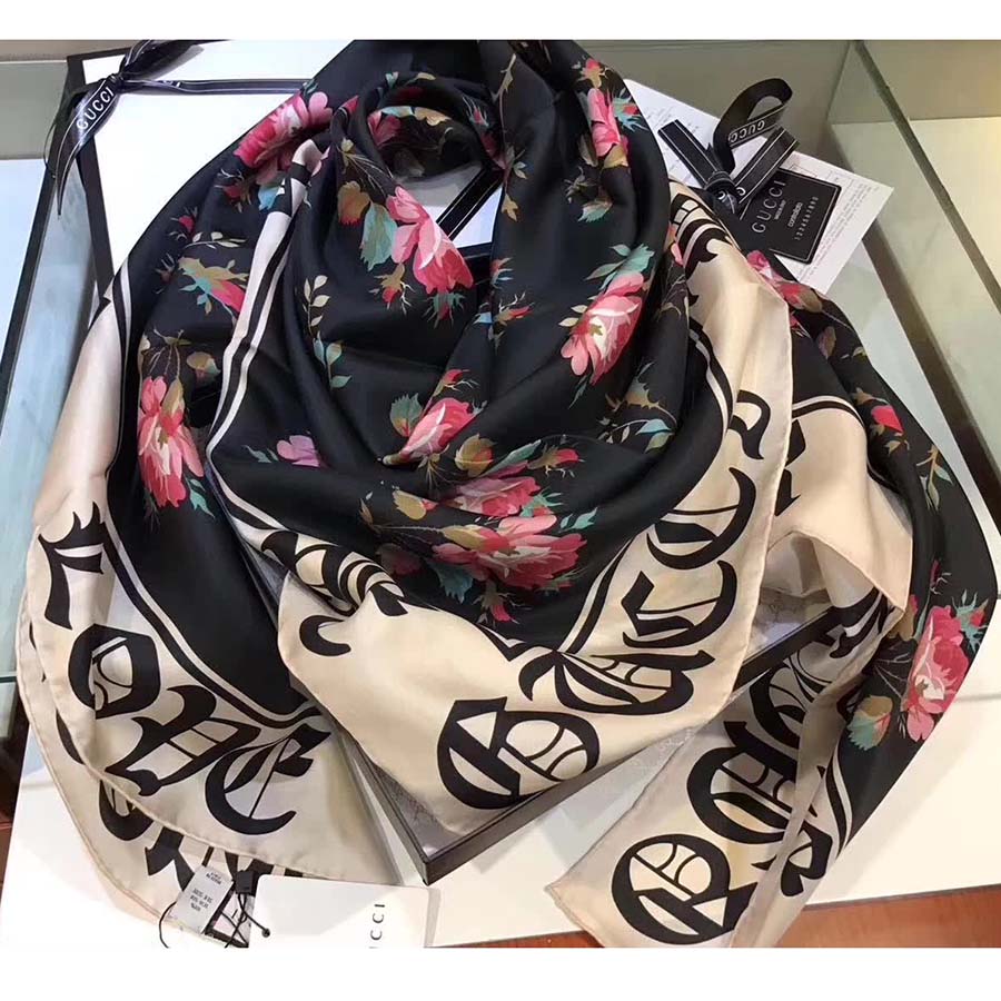 gucci black scarf womens