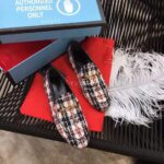 Gucci Women Gucci Jordaan Tweed Check Loafer-Navy – Image 2