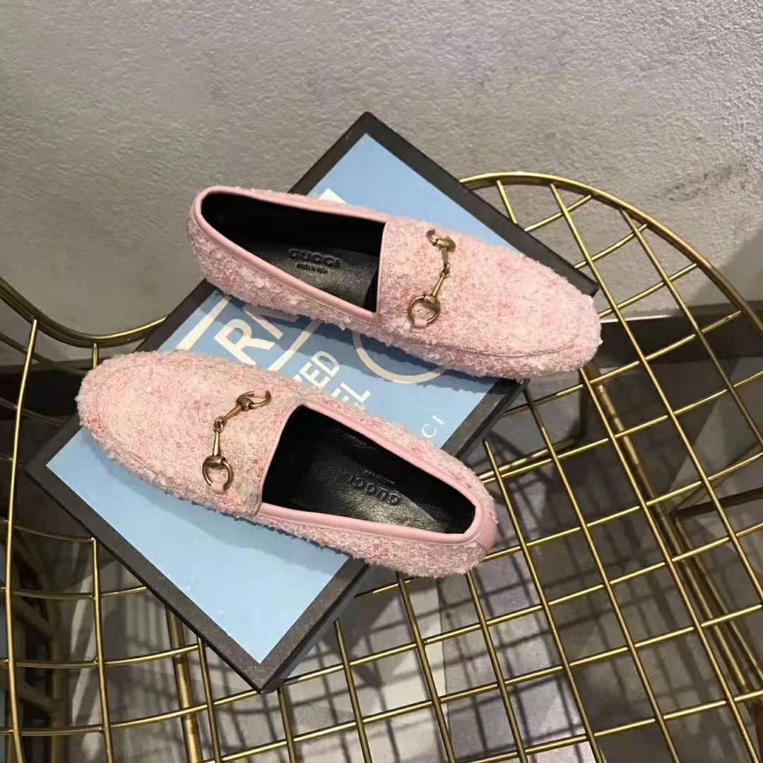Gucci Women Gucci Jordaan Tweed Loafer 1.3 cm Heel-Pink