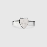 Gucci Women Heart Ring with Gucci Trademark Jewelry Sliver