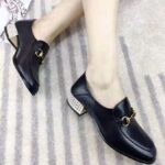 Gucci Women Horsebit Leather Loafer with Crystals 2.54cm Mirrored Heel-Black - Image 7