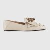 Gucci Women Leather Ballet Flat with Bow White